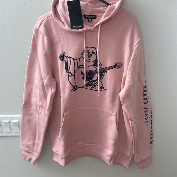The Hundreds Other - True Religion Buddha Graphic Print Dull Pink Hoodie Men’s Sz L MSRP$124 NWT
